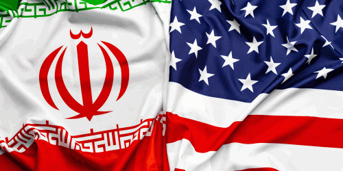 Banderas de Estados Unidos e Irán