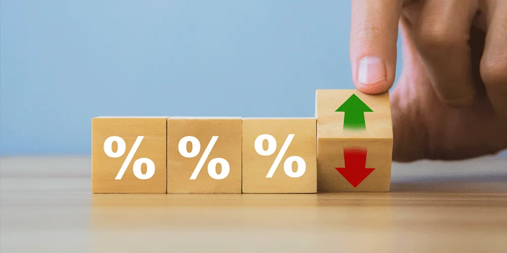 evolucion de los mercados Flecha hacia arriba y hacia bajo